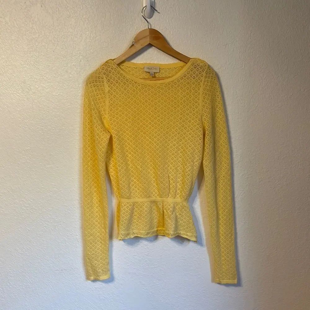 Modcloth Peplum Open Knit Pullover Size Small